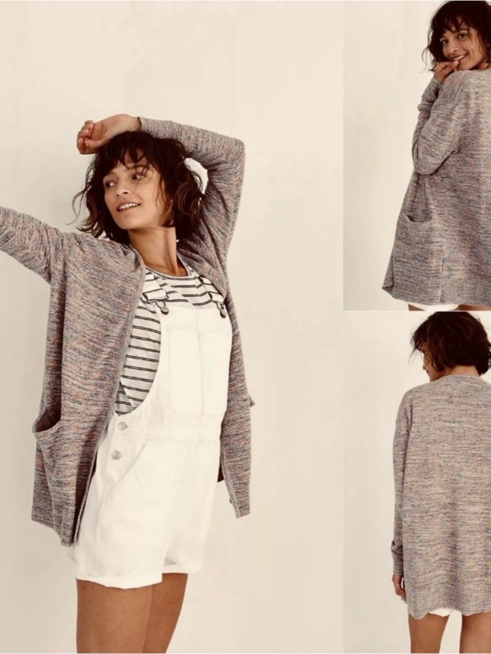 NWT Madewell Marled Summer Ryder Cardigan Sweater Multicolor Boho Coastal Size L